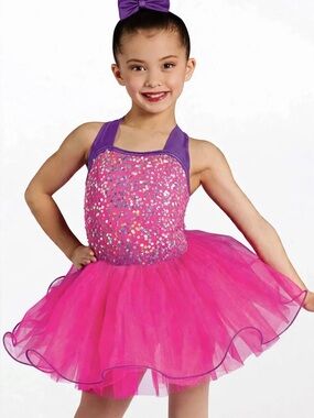 Weissmann dance costume Hot Pink Sequin Tutu Dress - Brand: weissman size 4